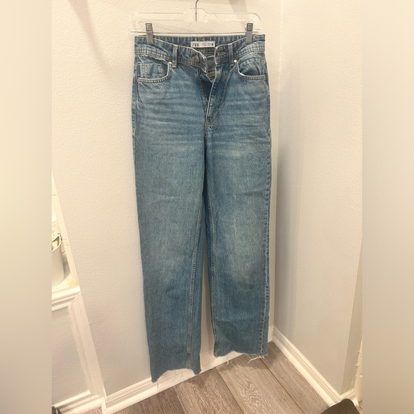 Zara high rise straight wide leg jeans - Picture 4 of 5